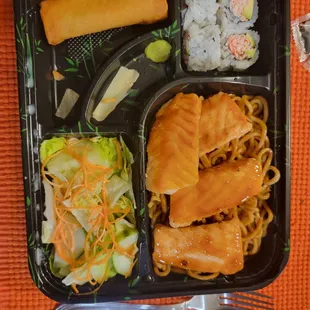 Salmon Teriyaki Deluxe with noodles