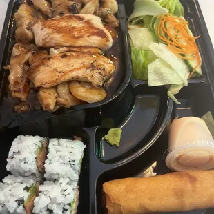 Chicken, Shrimp and Salmon teriyaki