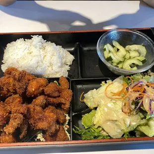 Popcorn chicken bento