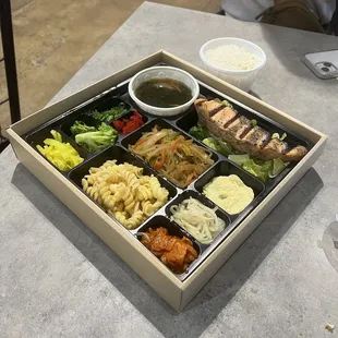 Salmon teriyaki bento