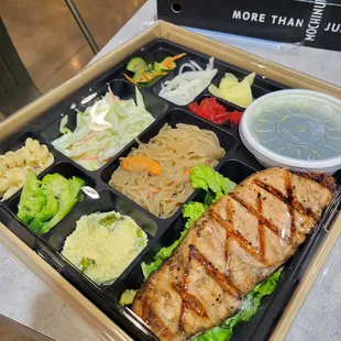 Teriyaki salmon bento.
