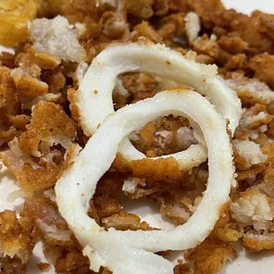 So, I removed the breading. The squid itself was fine, tender,. Not tough. This is how I left it.