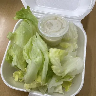 Side salad with dressing