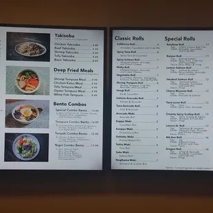 New wall menu board