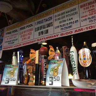a selection of beer taps