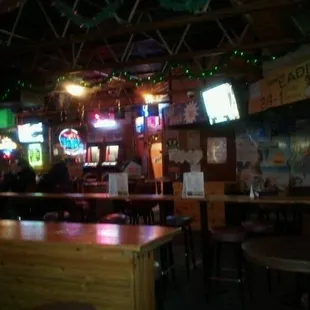 a bar with neon lights