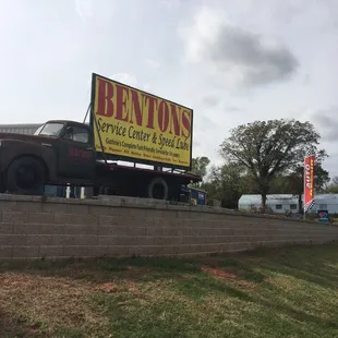 Right off of I-35 on top of the hill.