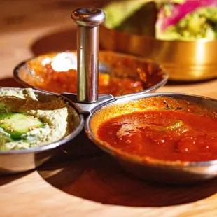 salsa trio: jalepeno onion, red house salsa, TNT taco sauce