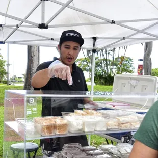 Owner, Kui Bento, explaining the process of hand making their mochi and marshmahalos