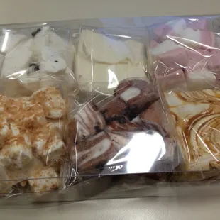 l-r: Maui vanilla bean s&apos;more, lilikoi, raspberry lemon drop, toasted coconut haupia, royal chocolate mousse, &amp; salted caramel