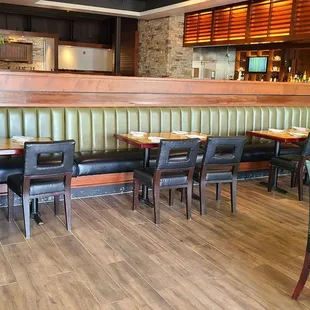 Comfortable banquette seating