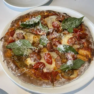 Meatball pizza