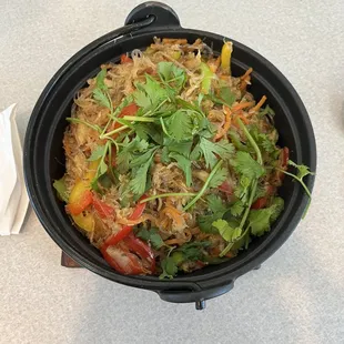 Crab vermicelli stir fry