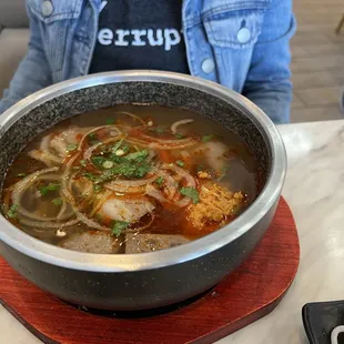 Soup in a stone pot