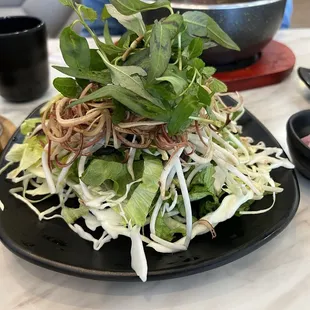 Veggie plate for the noodles