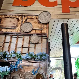 a display of asian food