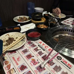 Menu and beef bulgogi.