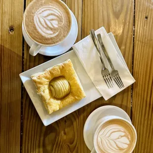 Latte; Mocha; Homemade Apple Tart