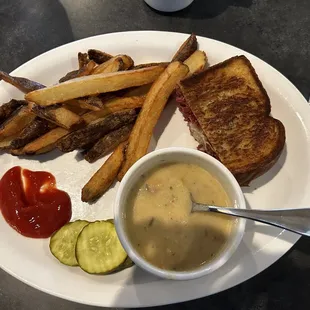 Pick 3...half reuben, fresh cut fries &amp; housemade bisque!