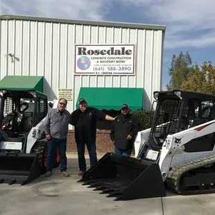 Rosedale Concrete owner Rob and his Foremen with his new 2019 S570 &amp; 2019 T595. He trusts and chooses BECO for his equipment needs.
