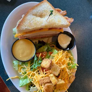 Lunch special-  1/2 club sandwich and a house salad