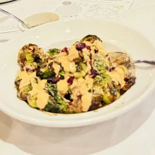 Brussels sprouts were Delicious.  Nice touch with the cranberries and sauce!