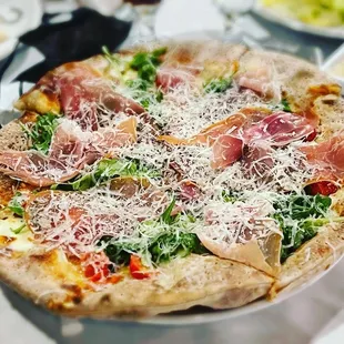 a pizza on a plate