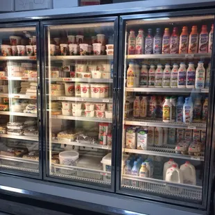 a display of dairy products