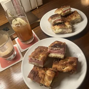 Toasties, cider and espresso milkshake