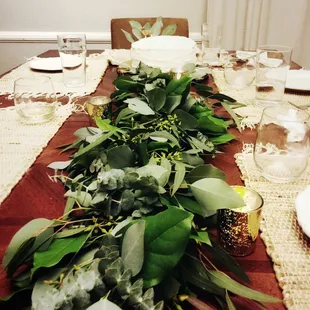 Garland on display at the shower.