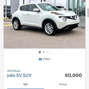 Nissan Juke price by dealership