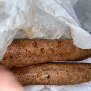 Fresh smoked green onion sausage links