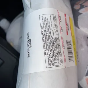 a bag of meat wrapped in paper