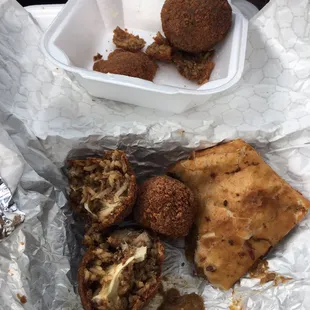 :( Cold boudin (pepper jack and seafood). Sorely disappointed!