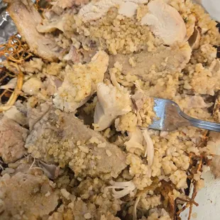 No crawfish  or shrimp in the stuffed  chicken