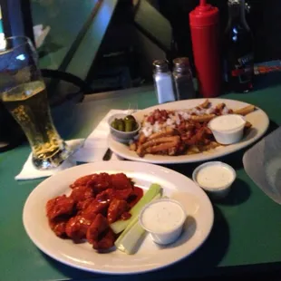 Loaded fries and Cajun chicken chunks
