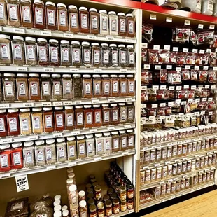 shelves full of spices