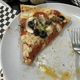 Cold pizza unmelted cheese