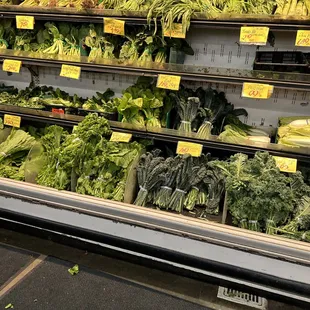 a display of fresh vegetables