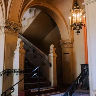 The staircase from the first floor lobby