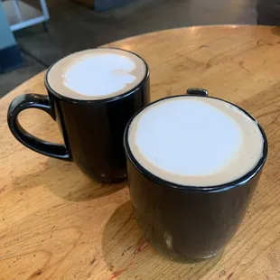 latte (front); mocha (back)