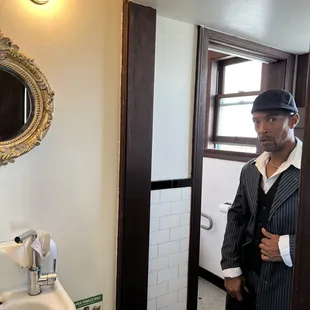 Love this shot! Bathroom has character!