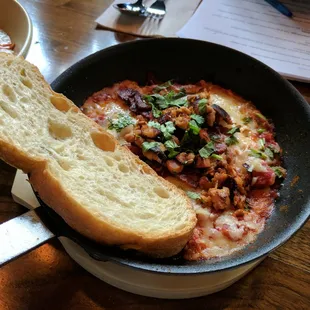 Eggs in purgatory w/ toast $12