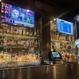 a bar with a lot of liquor