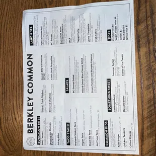 Menu part 1
