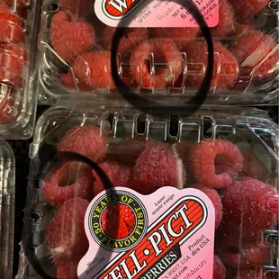 Moldy raspberries.