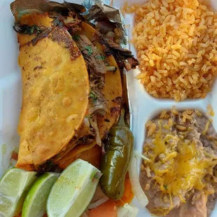 #1: 2 Quesabirria Tacos with Consomé