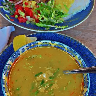 Freshly cooked lentil soup