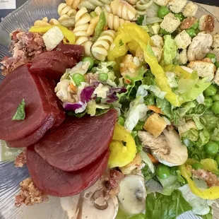 My salad bar plate(the best salad bar!)