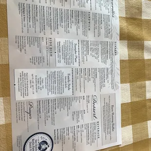 menu